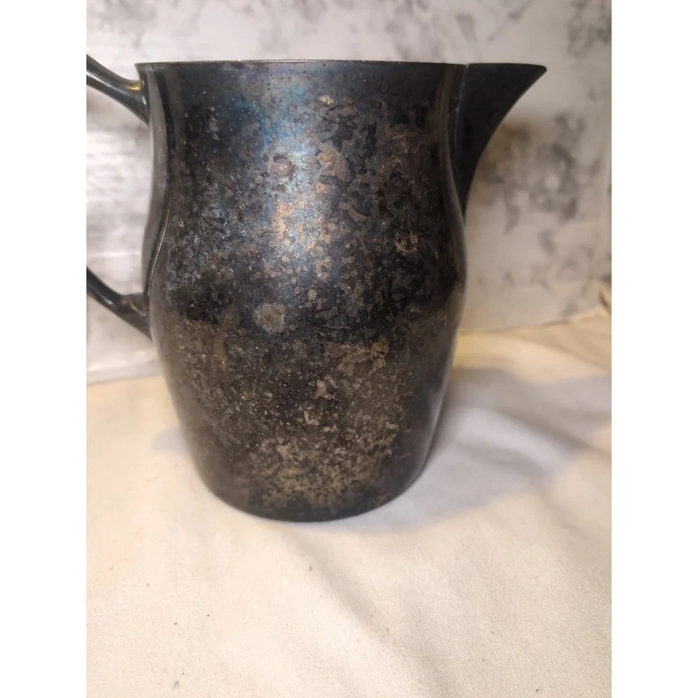 Vintage Sheridan Silver On Copper Paul Revere Style Water Pitcher With Ice Lip